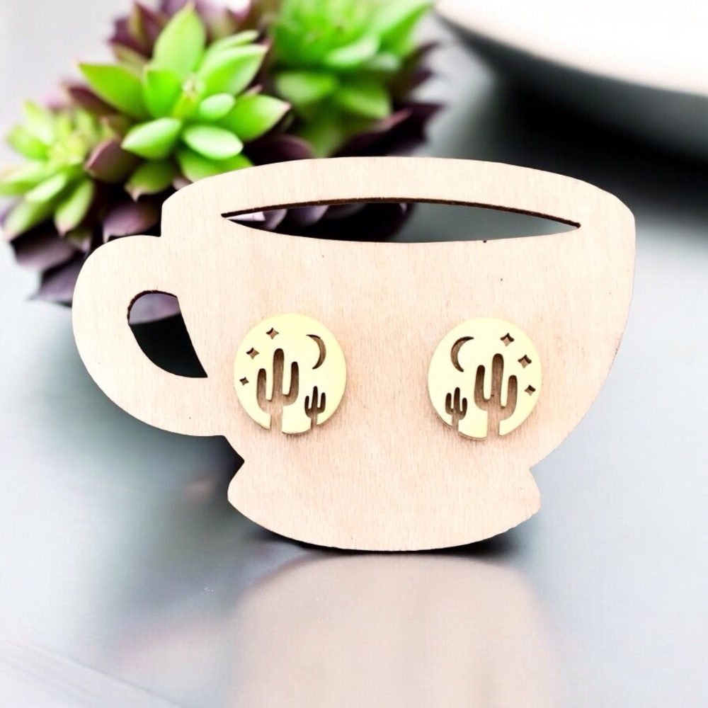 🆕 Desert Scene Stud Earrings Stainless Steel